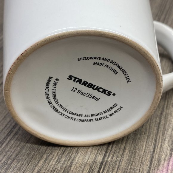 2017 Starbucks White Coffee Mug 12 fl oz Iconic Green Mermaid Siren Logo - Picture 2 of 6